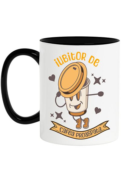 StoryGift Romania Coffee Cup Dancing Lover Fresh Coffee, 330ml, Ceramic with Handle Ne, With, STG