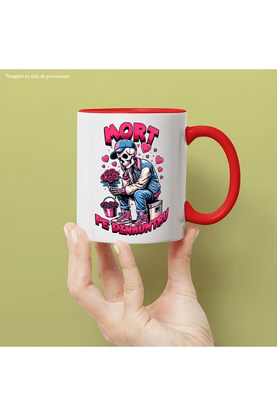 StoryGift Romania Valentine's Day Sad Human Skeleton Broken Heart Mug, 330ml, Ceramic with Handles, With ,STG