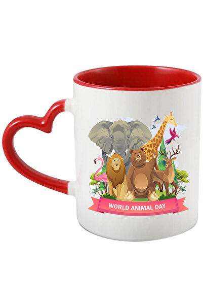 StoryGift Romania Cana Cu Mesaj In Engleza World Animal Day, Elefant, Flamingo, Girafa, Urs, Multi, Cu ,STG