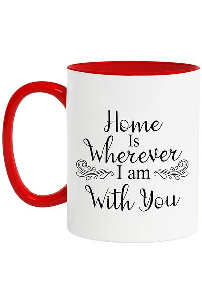 StoryGift Romania Mug for lovers with the message "Home is wherever I am with you" - wherever it is, With ,STG