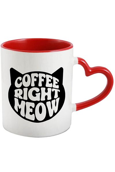 StoryGift Romania Mug for cat and coffee lovers with the text "Coffee right meow" - cafe, Cu,STG.