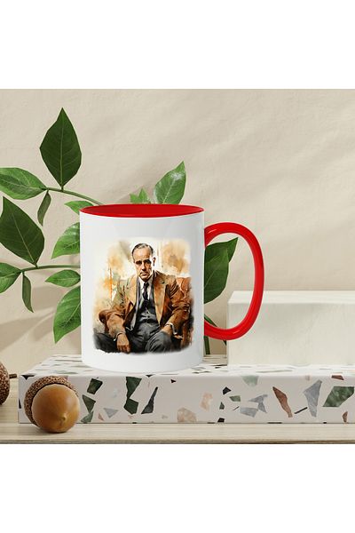 StoryGift Romania Mug With Don Vito Corleone, The Godfather, Famous Character, Movie, Multicolor 330 ml, Wax, With ,STG