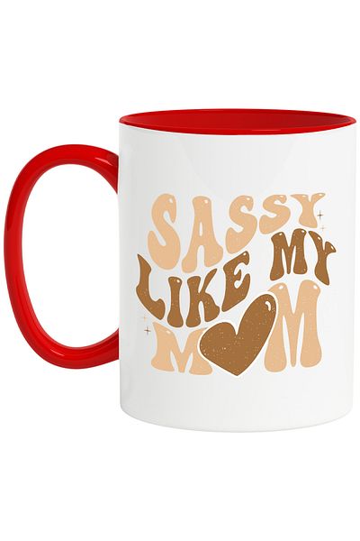 StoryGift Romania Mug with a daughter proud like her mother with the message "Sassy like my mom" - heart with , With ,STG