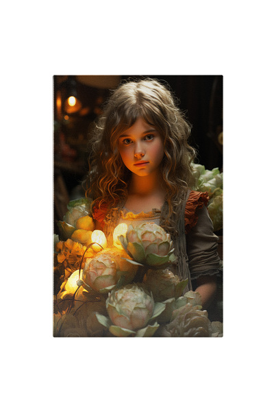 StoryGift Romania Tablou Canvas: O Fetita Inconjurata De Niste Flori - Lumino...