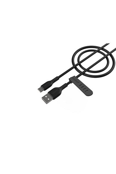 Gizmo Qizmo USB-A to USB-C Silicone Charging Cable Black