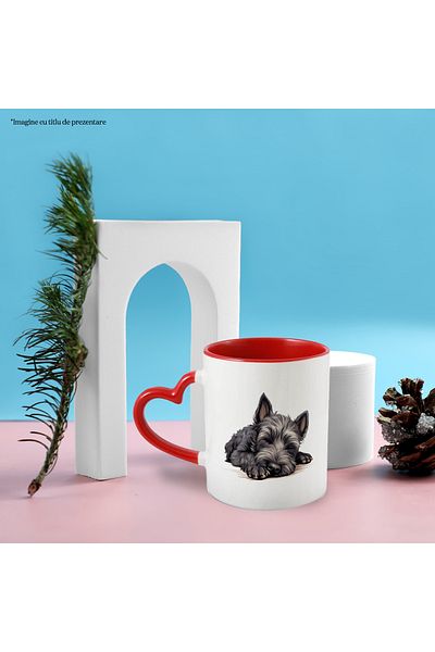 StoryGift Romania Mug with a furry dog ​​sleeping soundly | deep sleep | night | fatigue | time d, With ,STG