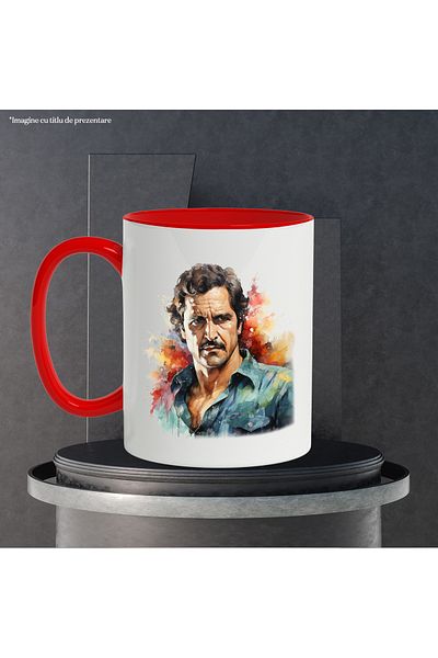 StoryGift Romania Mug With Tom Selleck, Actor, Celebrity, Star, Movie, Multicolor 330 ml, Ceramic, With ,STG.