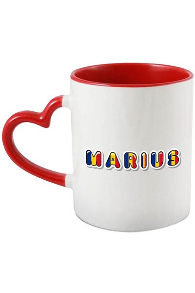 StoryGift Romania Mug With Name Marius, Romania, Supporter, Romanian Flag, Patriot, 330ml, Wax, With,STG