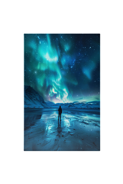 StoryGift Romania Tablou Canvas: Imaginea Unui Barbat Pe Gheata Uitandu-se La...