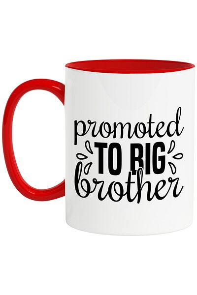 StoryGift Romania Mug for a big brother with the message in English "Promoted to big brother" with, With, STG.