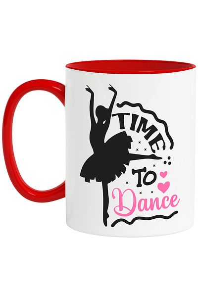 StoryGift Romania Mug with hearts and the message "Time to dance" - it's time to dance with Maner, Cu,STG