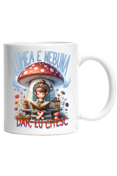 StoryGift Romania Cana zana citind text lumea e nebuna dar eu citesc, 330ml, ...