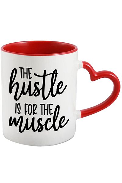 StoryGift Romania Mug for those who train at the gym with the text "Work is for muscles" with , With ,STG