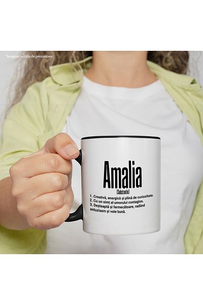 StoryGift Romania Mug With Name Amalia, and Motivational Message, Creative, Smart, Curious, Amu, With, STG.
