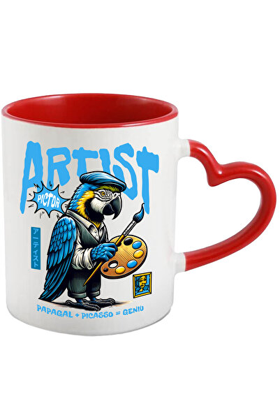 StoryGift Romania Cana Papagalul Pictor - Artist + Picasso = Geniu, 330ml, Ce...