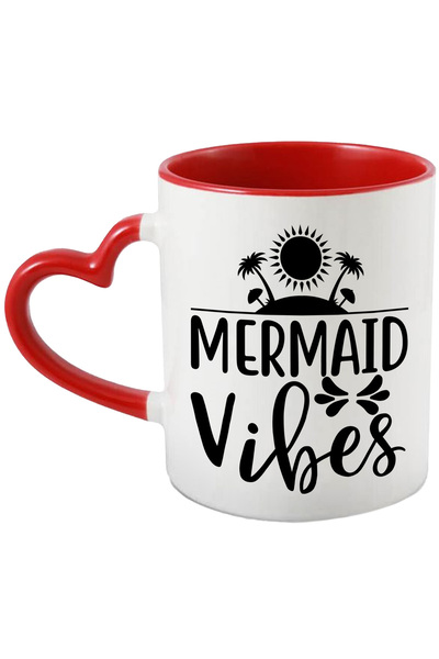 StoryGift Romania Cana cu o insula si mesajul "Mermaid vibes" - sirena soare ...