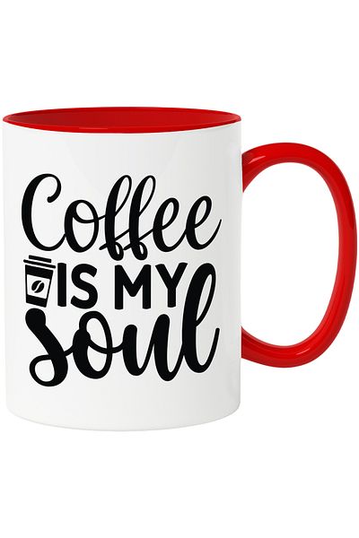 StoryGift Romania Mug for those who believe that coffee represents their soul with Red Handle, With M,STG