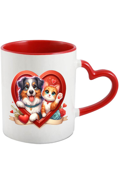 StoryGift Romania Cana o pisicuta si un catel | veselie | rama in forma de inima | flori | inteleg, Cu ,STG