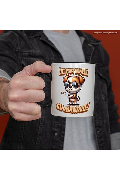 StoryGift Romania Funny Dog Mug Text Today I Wear My Name Proudly! Birthday, 330ml, Ceramic, With ,STG