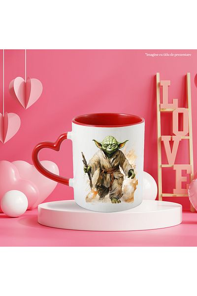 StoryGift Romania Mug With Yoda, Jedi, Sci Fi, Star Wars, Weapon, Drops, Multicolor 330 ml, With ,STG
