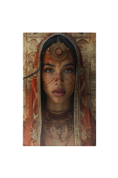 StoryGift Romania Tablou Canvas Indian Lady, Femeie Din India Pictata Pe Fata...