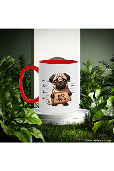 StoryGift Romania Mug with Pug, dog, pet, illustration, bad, arrested, in prison, t, With ,STG.