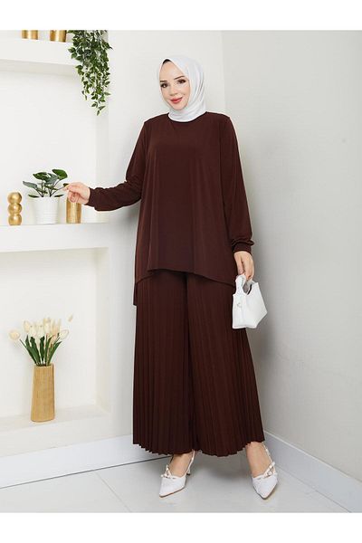Moda Krash Sandy Pleated Trousers Set