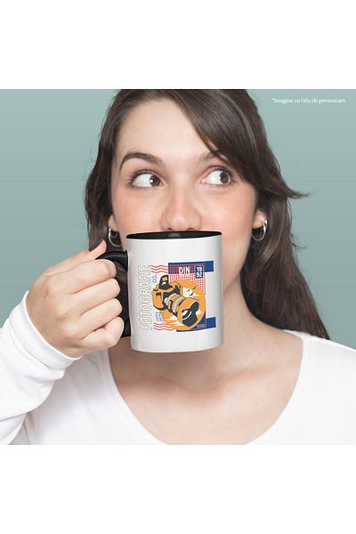 StoryGift Romania Studio Photography Mug Camera Art Creativity, 330ml, Ceramic with N Handle, With