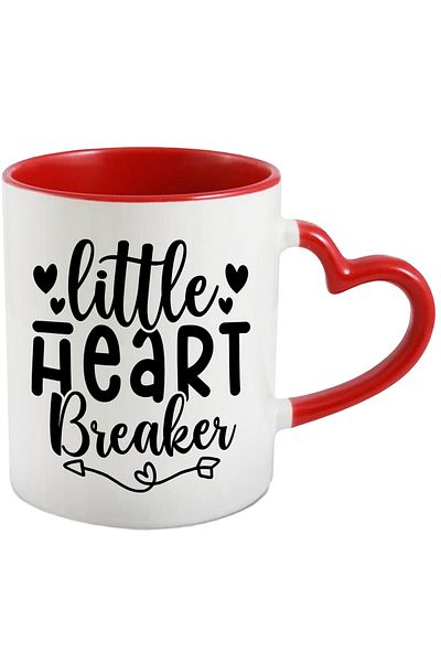 StoryGift Romania Mug with hearts and the text "Little heart breaker", With ,STG