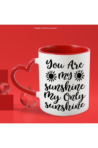 StoryGift Romania Mug for the girlfriend you consider your only ray of sunshine with Red Heart Handle, With M,STG.