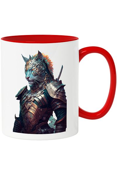 StoryGift Romania Futuristic Robot Cat Portrait Mug, Custom Metal Robot, Fioro Cat, With,STG