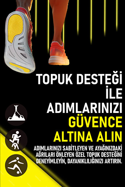 Exland Spor Ortopedik Koşu,yürüyüş Jel Tabanlığı-kemer Ve Metatarsal Destekli,darbe Emici Jel Iç Tabanlık