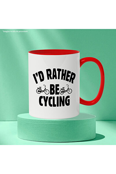 StoryGift Romania Mug for those who prefer to ride a bike - cycling with Red Handle, With Ma,STG.