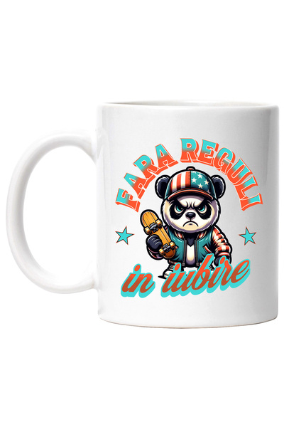 StoryGift Romania Cana Urs Panda Skater Suparat Fara Reguli In Iubire, 330ml,...