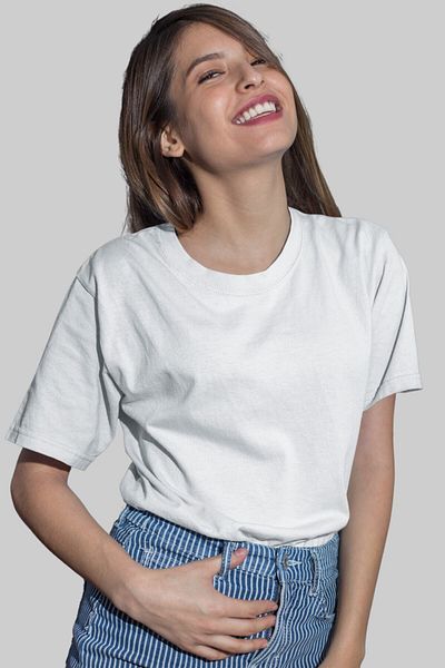 Edizen Tricou de bază oversize alb unisex - țesătură single jersey