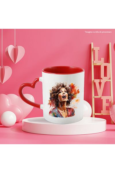StoryGift Romania Mug With Whitney Houston, Actress, Singer, Artist, Multicolor 330 ml, Ceramics, With ,STG