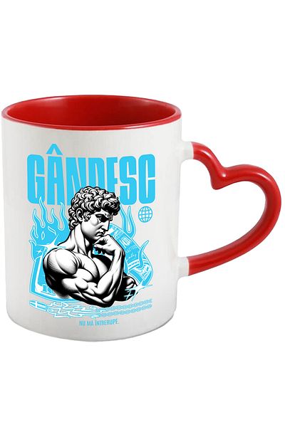 StoryGift Romania Mug Bust statue Greece, Text I think I don't interrupt, 330ml, Ceramic with Handle, With,STG.