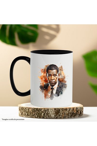 StoryGift Romania Mug With Denzel Washington, Actor, Celebrity, Movie Lovers, Multicolor 330 , With ,STG .