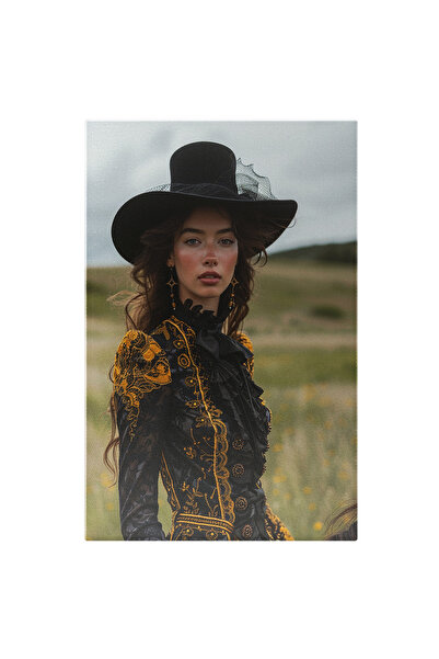 StoryGift Romania Tablou Canvas Femeie Eleganta Care Calareste Un Cal In Cost...