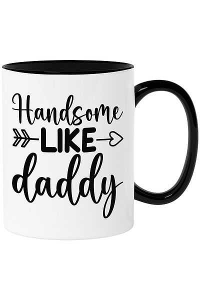StoryGift Romania Mug with the text in English "Handsome like daddy" - chipes ca tata cu Maner, Cu,STG