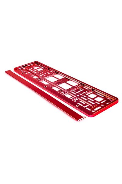 motor starter License plate holder, metallic red, universal size