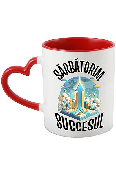 StoryGift Romania Mug Celebrating success, spaceship taking off business, 330ml, Ceramic with Handle, With,STG.