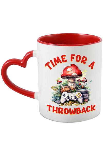 StoryGift Romania Mug with the message "Time for a throwback", illustration, retro style, old, controls, With ,STG