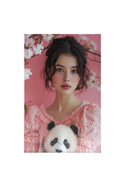 StoryGift Romania Tablou Canvas Chinezoaica Cu Ochii Limpezi Si Par Saten Lan...