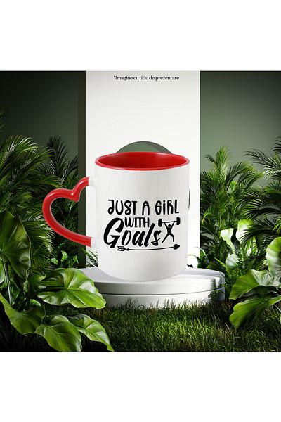 StoryGift Romania Mug With Text "just A Girl With Goals" - Just A Girl With Goals Gym With, With, stg