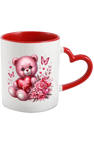 StoryGift Romania Cana cu un ursulet de plus | ilustratie | roz | tine o inim...