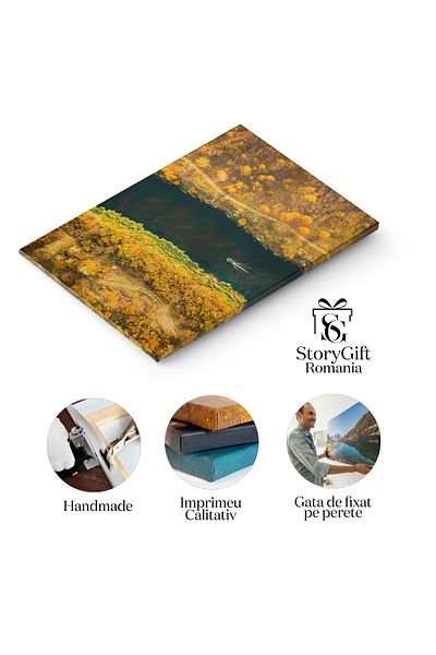 StoryGift Romania Tablou Canvas Fotografie Aeriana a Padurii, Apei si Mlastinii in Belarus aerian, padure, apa, m