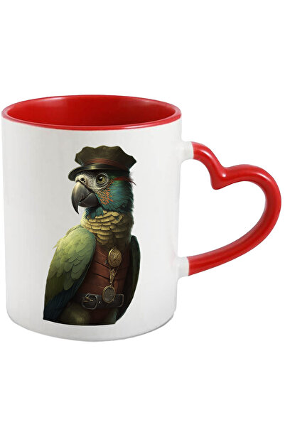 StoryGift Romania Cana cu Portret Papagal Custom Maroniu, Ceas, Palarie, Cure...