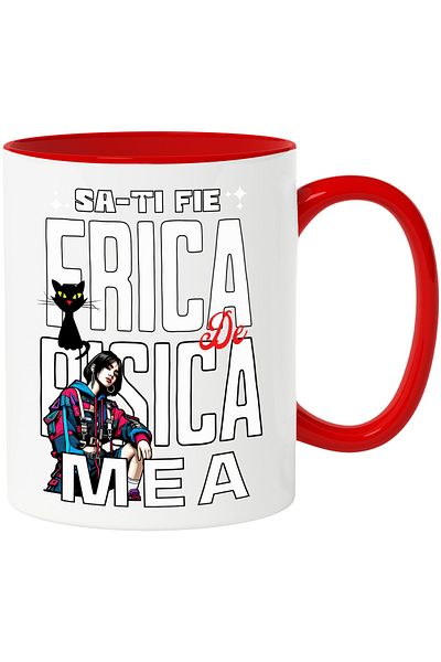 StoryGift Romania Cat girl mug be afraid of my cat animal lovers, 330ml, , With ,STG