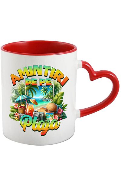 StoryGift Romania Beach Memories Mug - Sun, Photos, Cocktail, Camera, Fruits, 33, With ,STG